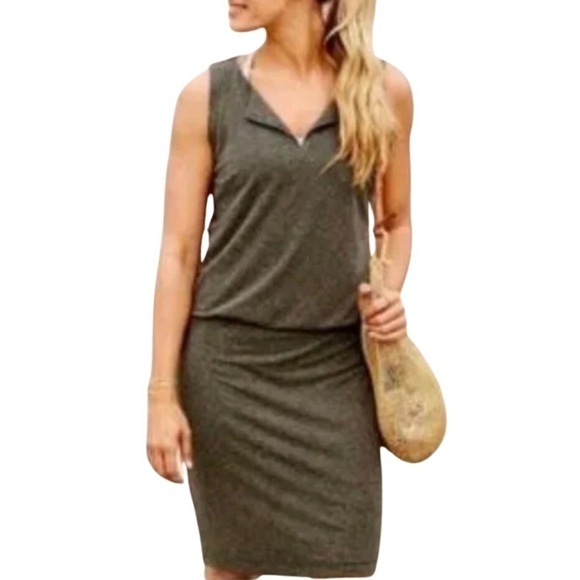 Athleta Vida Sleeveless Dress in Heather Khaki Green, Size Small - Picture 9 of 9